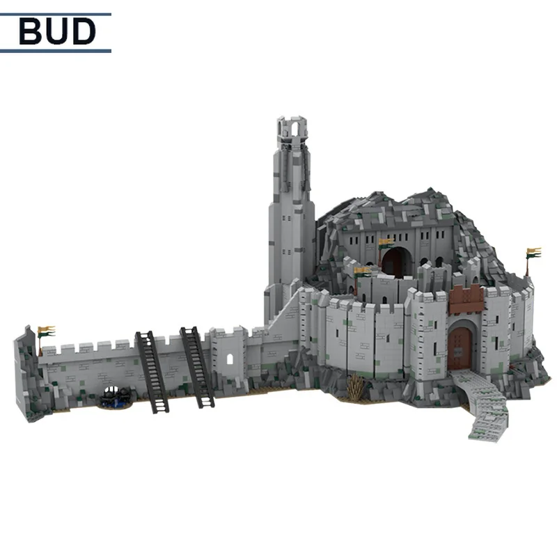 

Строительные блоки Moc серии архитектуры шлем из глубины UCS, крепость войны, всемирно известный средневековый замок, игрушки для сборки детей...
