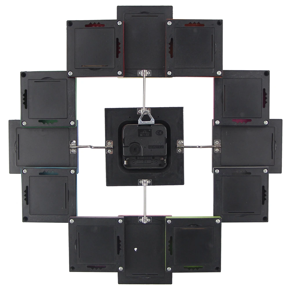 Современные настенные часы с фоторамкой 12 картин большие декоративные