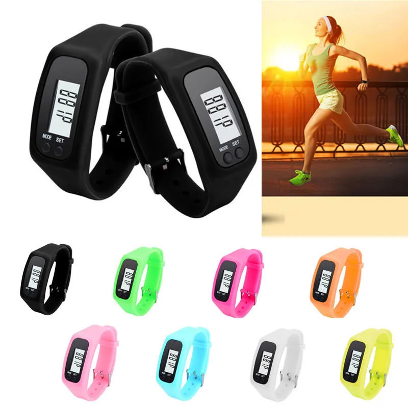 

Pedometers Digital LCD Pedometer Run Step Walking Distance Calorie Counter 12 / 24 Hours Time Display Sport Watch Bracelet