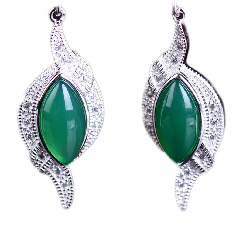Натуральный зеленый серьги с нефритом для того чтобы женщины отправьте друзьям