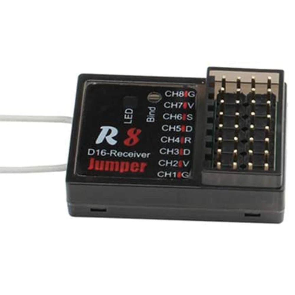 

Jumper R8 Receiver 8CH PWM 16CH Sbus RX for RC Multirotor FPV PIX PX4 Flight Controller Frsky D16 Jumper T16 Transmitter