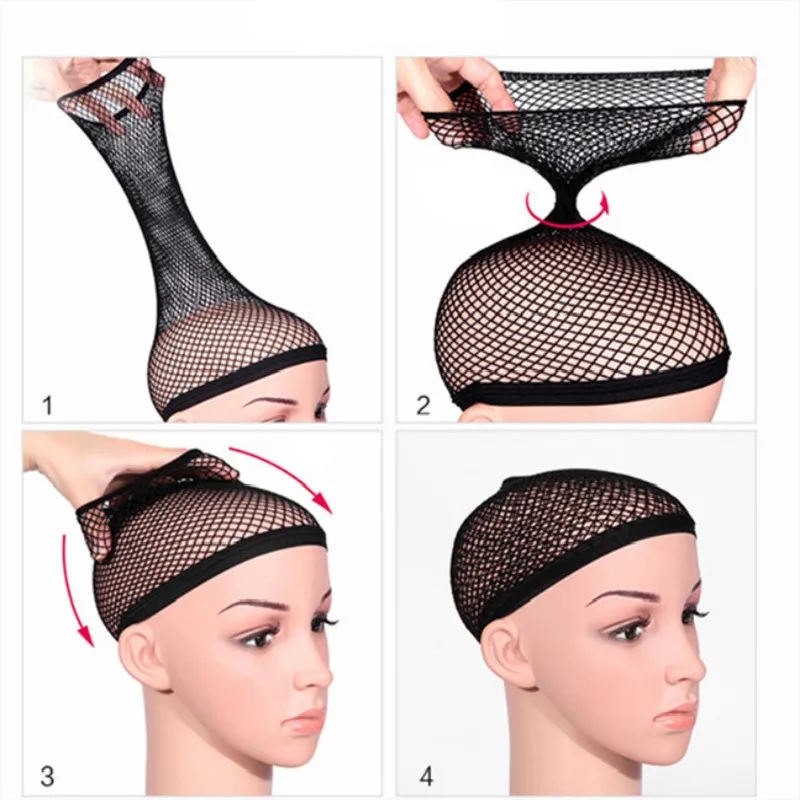 Stretchable Elastic Hair Net Black Weaving Cap Snood Mesh Wig Cap for Wigs Women Cosplay Hair Accessories images - 6