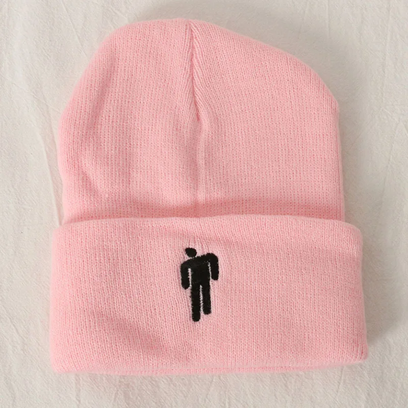 Billie Eilish Beanie 14 цветов вязаная зимняя женская шапка однотонный хип-хоп трикотажный свитер шапка для девочек повседневные теплые шапки - Цвет: 12C beanie