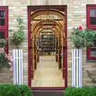 Виниловые самоклеящиеся водонепроницаемые постеры в стиле ретро, деревянные наклейки, домашний декор, обои для двери, библиотеки, настенные наклейки, наклейки, наклейка