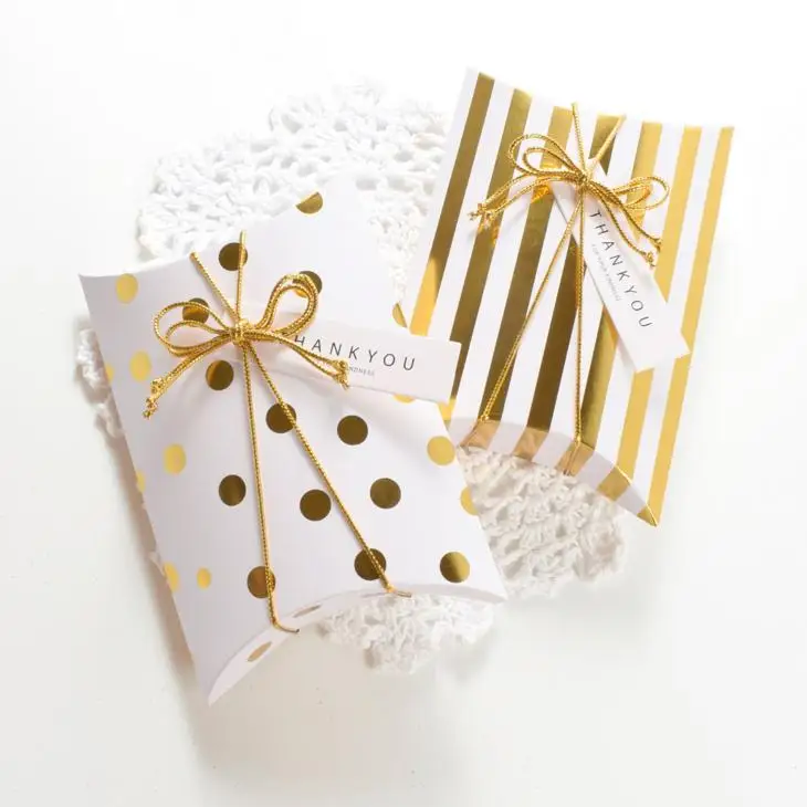 8 шт полосатая/пунктирная коробка для конфет шоколада и печенья подарочные