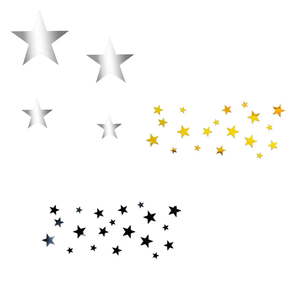 32 шт. съемный Звезда Зеркало Стикеры акриловое зеркало мозаика настенная