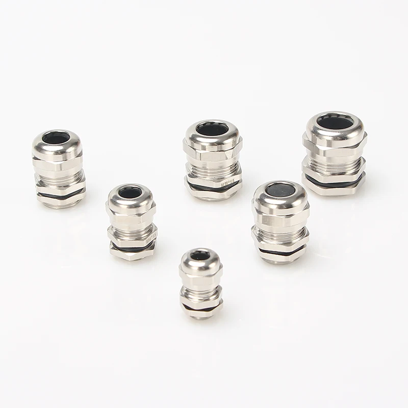 

Waterproof Cable Gland Connector IP68 Nickel Plated Brass Metric Cable M8 M10 M12 M14 M16 M18-M36 Fit 18-25mm for 4-8mm Cable