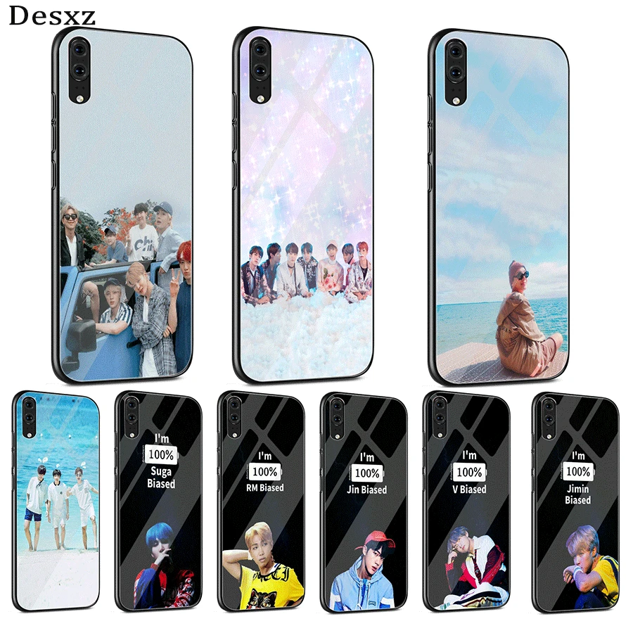 Чехол для телефона стекло huawei mate Honor 8X9 10 7A 0 P30 P0 P10 Lite Pro P Smart Cover Rap RM Jimin JIN SUGA J HOPE V JUNG