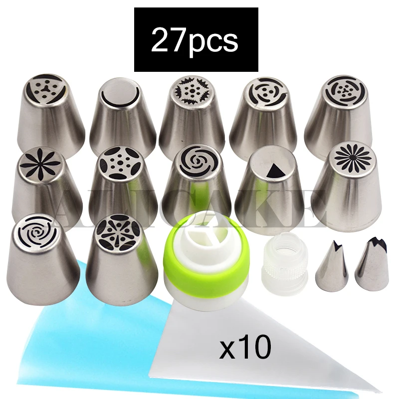 

Russian Piping Tips Cream Nozzles Set For Cake Tool Piping Pastry Bag Pastry And Bakery Accessories Cake Decorating Tools