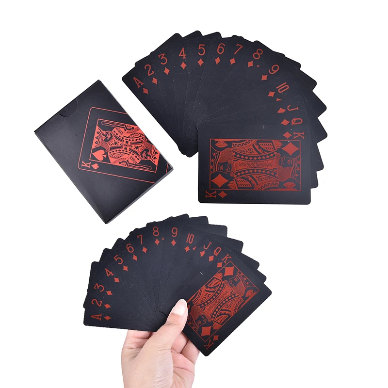 Водонепроницаемые ПВХ пластиковые игровые карты покерные чисто черные