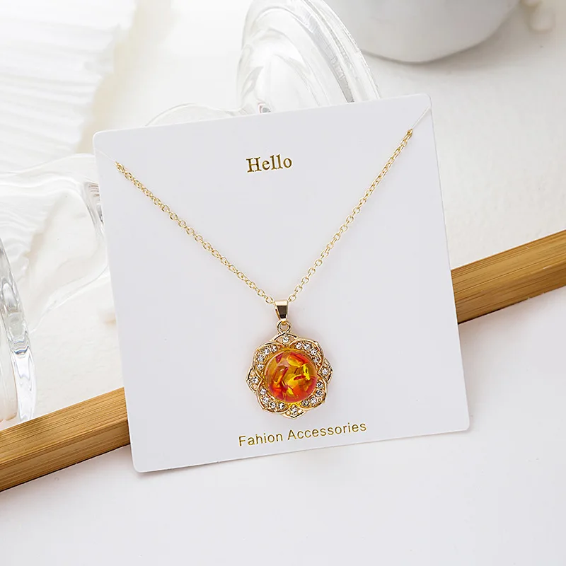 

Fashion Necklace Red Flower Micro-inlaid Zircon Fashion Exquisite Pendant Necklace Necklaces for Women Jewelry Chains