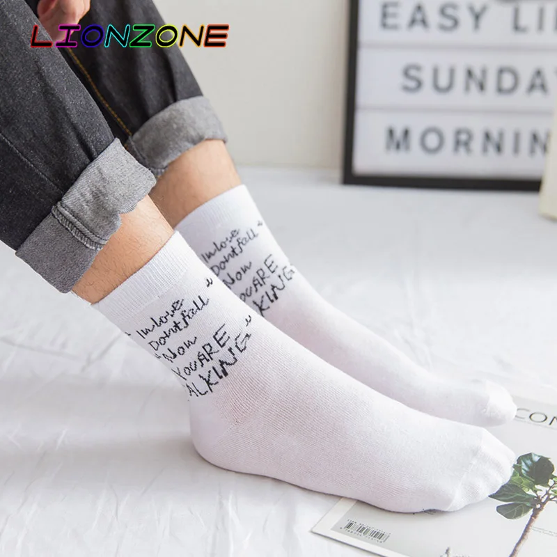 LIONZONE брендовые качественные Whtie хлопковые мужские носки с английскими