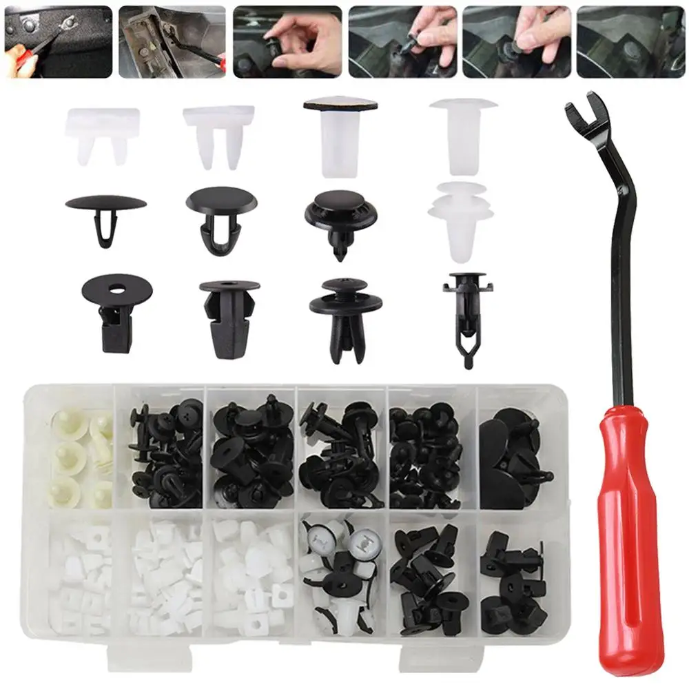 146 шт. и инструмент фиксатор зажим для крыла двери бампера|Клипсы зажимы авто| |