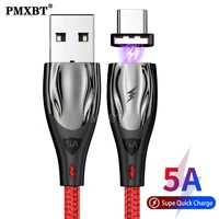 magnetic usb type c cable 5a super charger fast charging data cord for huawei p40 xiaomi 11 mobile phone usb c charge wire cable