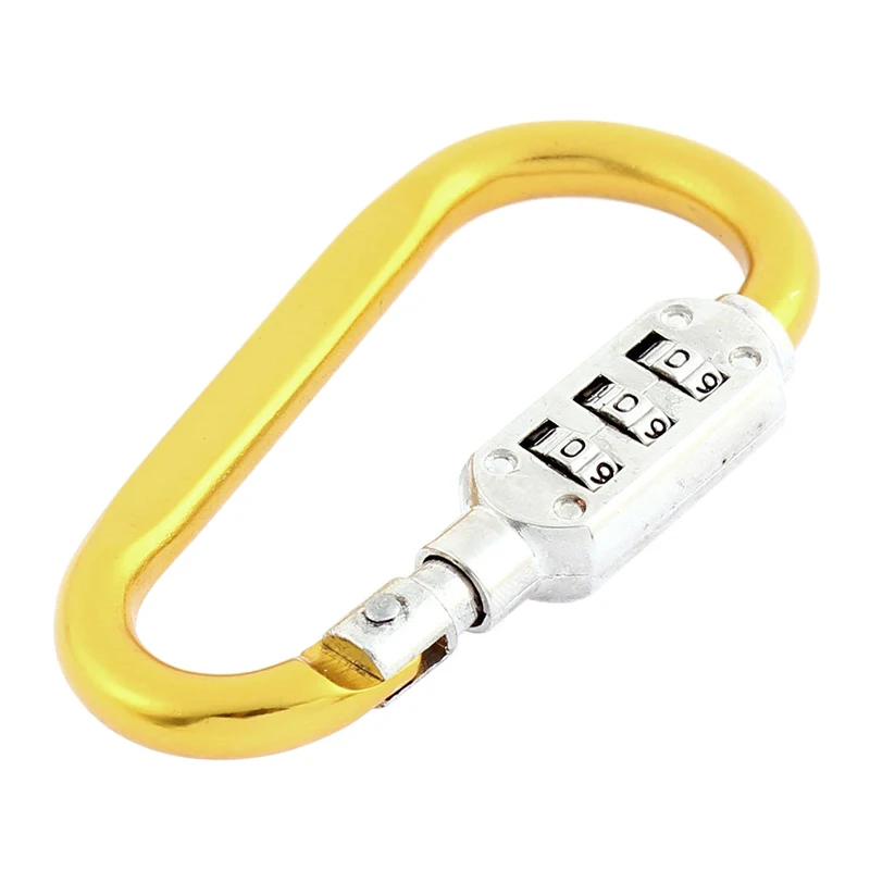 

with combination padlock Number 3 digits padlock carabiners hook