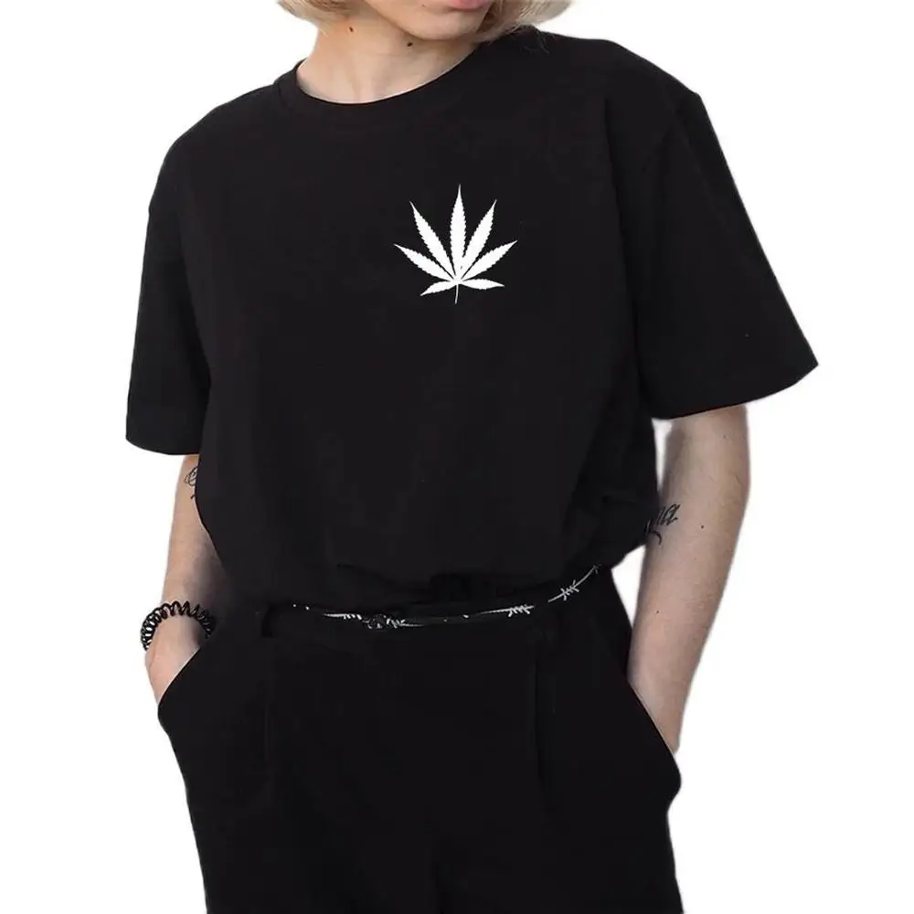 New Weed Plant print T Shirt Leaf Graphic Tee Fashion Women tops Casual Cotton Funny Shirt women's clothing drop shipping