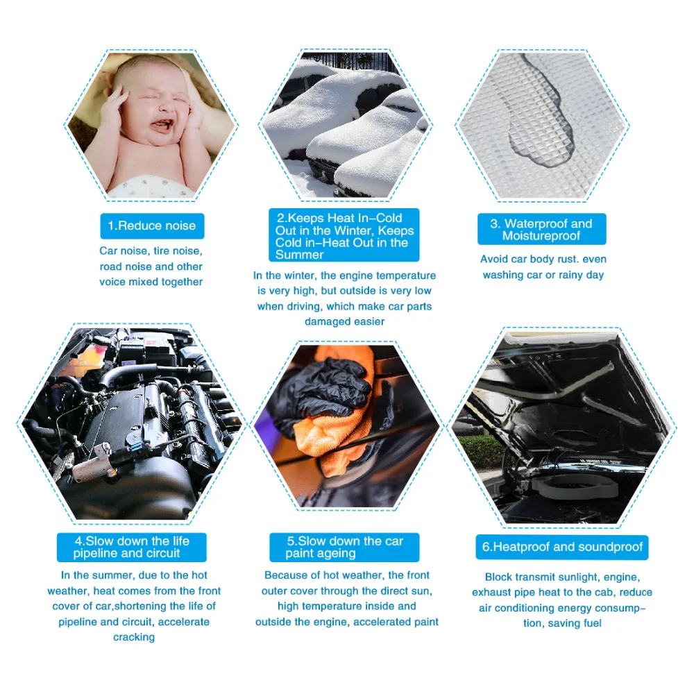 X AUTOHAUX 5 мм/8 мм/10 мм супер толщина пены автомобиля пол багажника звукоизоляция Deadener коврик