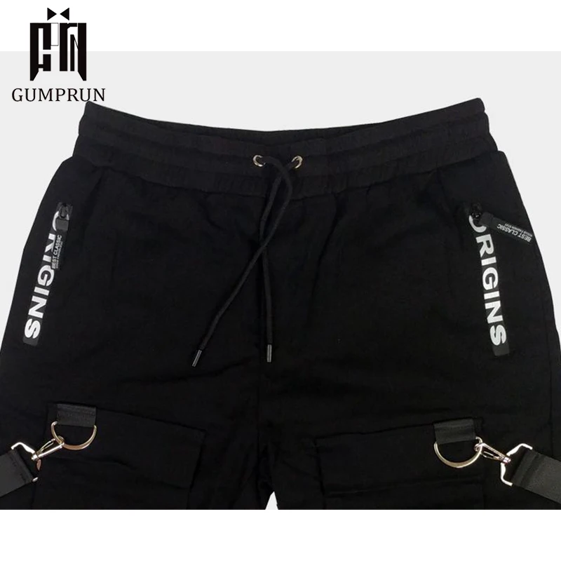 Брюки-султанки мужские с лентами Джоггеры-карго уличная одежда повседневные