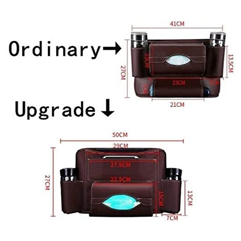 

Car Hanging Bag Luxury pdated Leather Car Tissue Box Storage Bag Car Travel Convenient Adjustable Seat Back Container