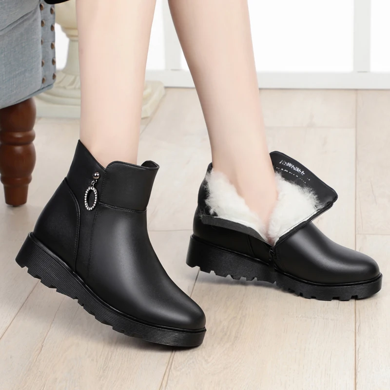 AIYUQI обувь для мам зимние женские теплые ботинки Нескользящая шерстяная на