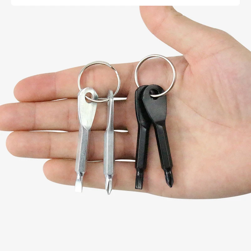 

Mini Screwdriver Pocket Repair Hand Tool Multi Gadget Portable Phillips Keyring Hike Outdoor Slotted Screwdriver With Key Ring