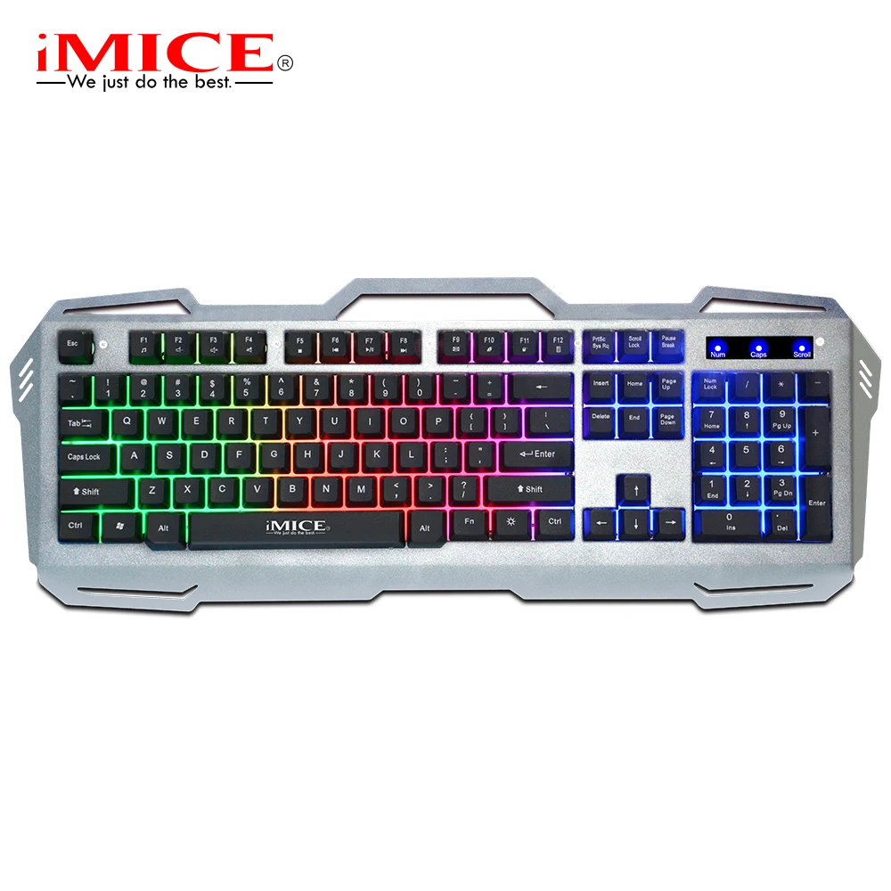 IMice светящаяся игровая клавиатура металлическая панель 104 клавиши