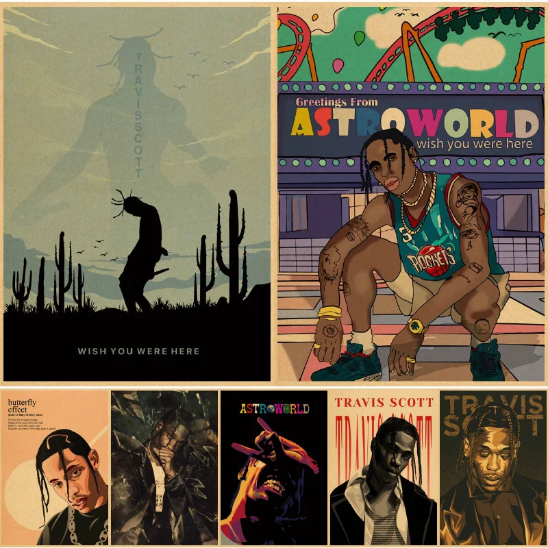 Наклейка на стену с тревисом Скоттом | Дом и сад