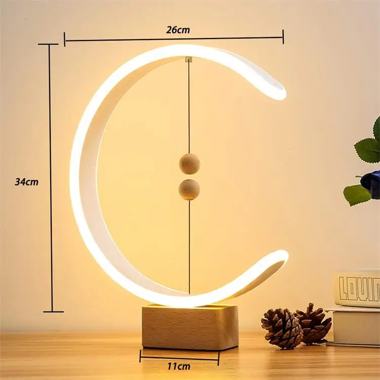 Прямая поставка, Светодиодный настольный светильник с-образной формы, Heng Balance Lamp, светодиодный, средний, воздушный, магнитный переключатель, лампа, USB, умное украшение жизни для спальни