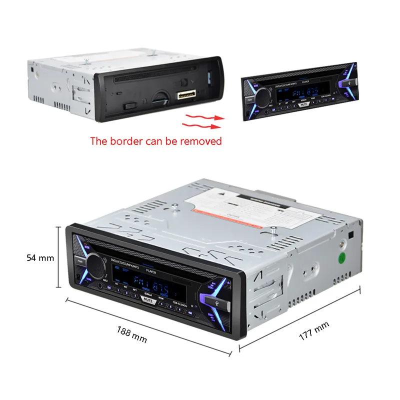 Автомобильный DVD MP3 медиаплеер One Din Bluetooth Музыка CD автомобильный радиоплеер 12 в 35