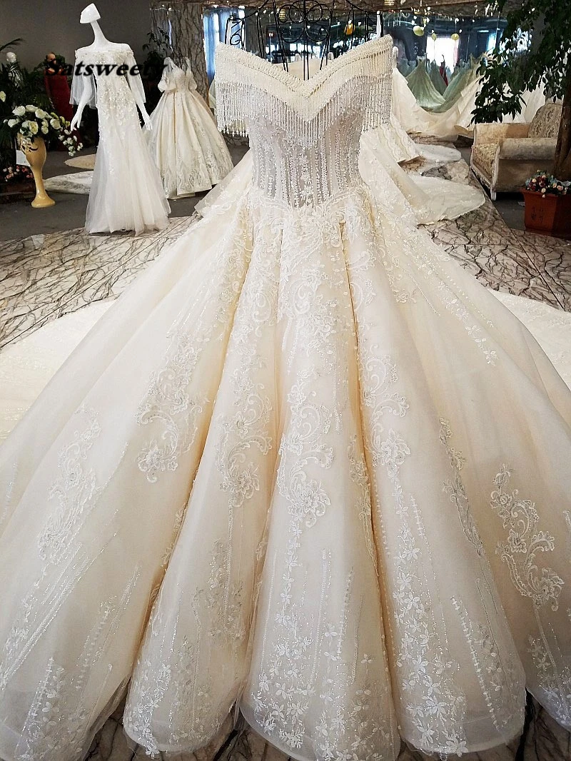 SuperKimJo Vestidos Peach Prom Dresses Ball Gown 2020 Lace Applique Beaded Luxury Prom Gown 2021 Pageant Dresses for Women