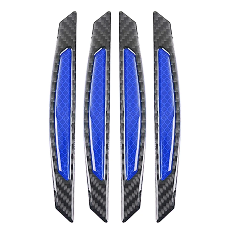 

4PCS Car Door Warning Sticker Anti-Collision Reflective Strip Carbon Fiber Warning Anti-Scratch Trim