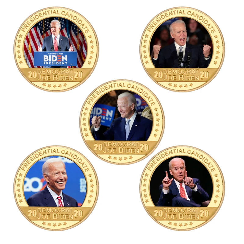 Позолоченные монеты Джо биден коллекционные с держателем для монет США вызов