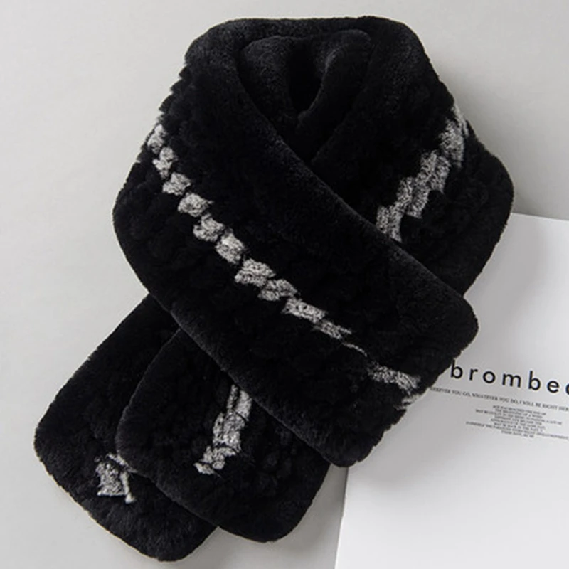 2020 Новый настоящий мех кролика женские зимние шарфы Толстая теплая шаль из