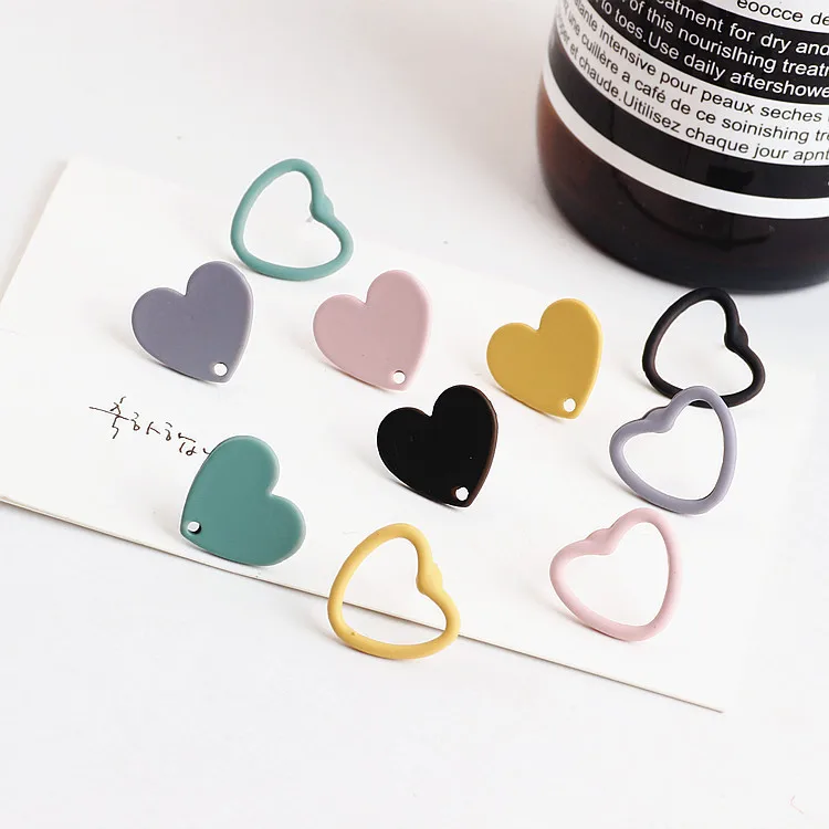 

Аксессуары «сделай сам» для ушей, корейский сплав, полые серьги-гвоздики в форме сердца, серьги с распылителем, серьги, материал, подвеска