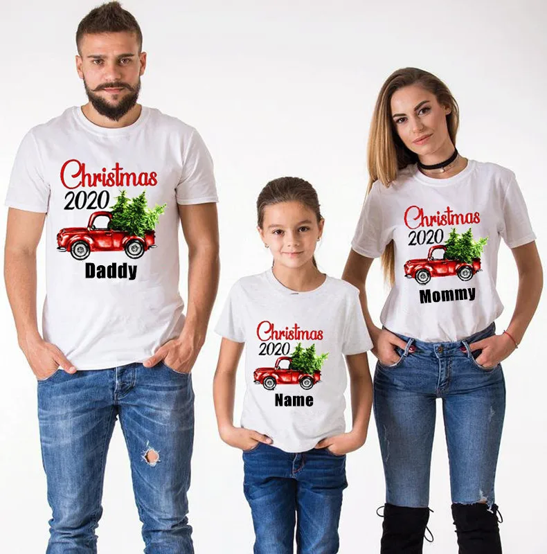

DIY your name custom Christmas Family Matching Clothes Father Mother Son Daughter Family Look T-Shirt Boys girls tshirt top tee