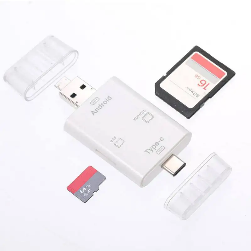 Считыватель карт type C 3 в 1 Многофункциональный Micro USB USB2.0 адаптер TF/SD OTG считыватель