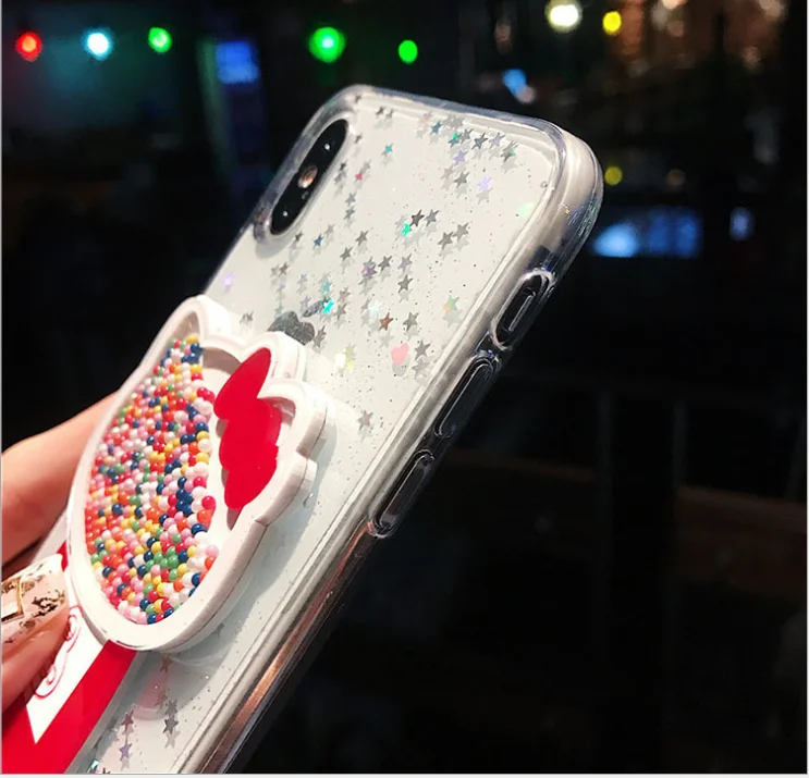 Чехол для iPhone 11 pro X XS MAX XR 6 6S 7 8 PLUS с 3D блестящими звездами жидкими зыбучими песками