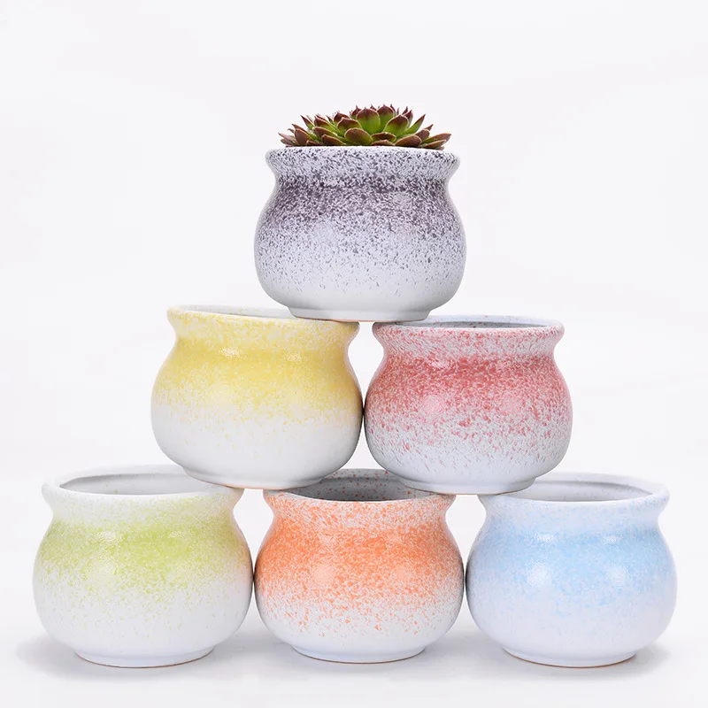 Горшок для суккулентов цветной мясистый цветочный горшок макарона керамический
