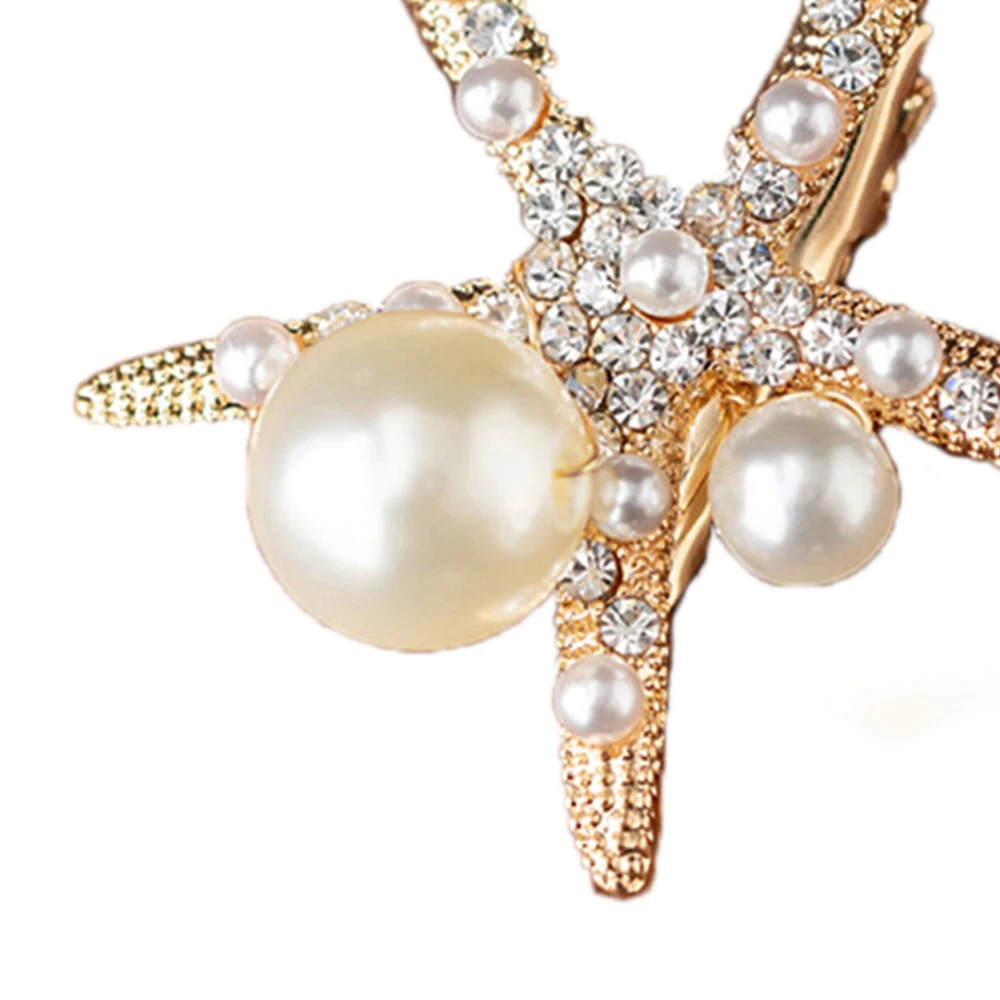 

Fashion Cute Starfish Hairpins Holiday Imitation Pearl Hairpins Women Hair Wear Imitation Pearl Girl's Hair Jewelry