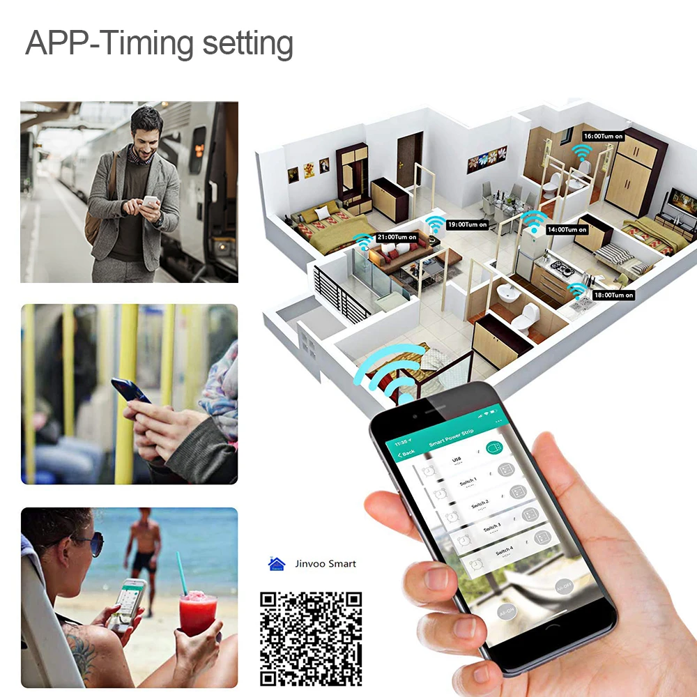 Смарт Мощность полосы UseeLink Wi Fi бар несколько розетки удлинитель с 2 портами