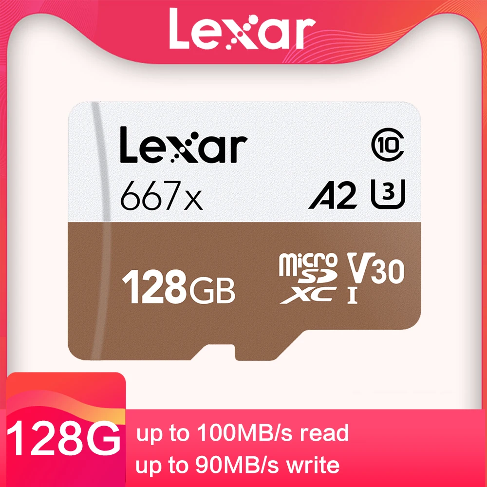 Профессиональная карта памяти Lexar 667x SDXC UHS I Micro SD с адаптером 64 Гб 128 ГБ 256 A2 U3 V30 C10 tf