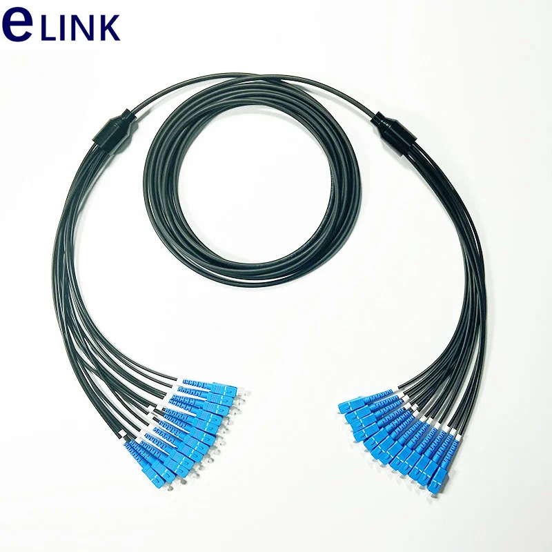 60M 12 cores LSZH Fiber optic Patchcords 12C Armored LC SC FC ST 6.0mm Armored patch lead cable Outdoor SM FTTA jumper 12 fiber