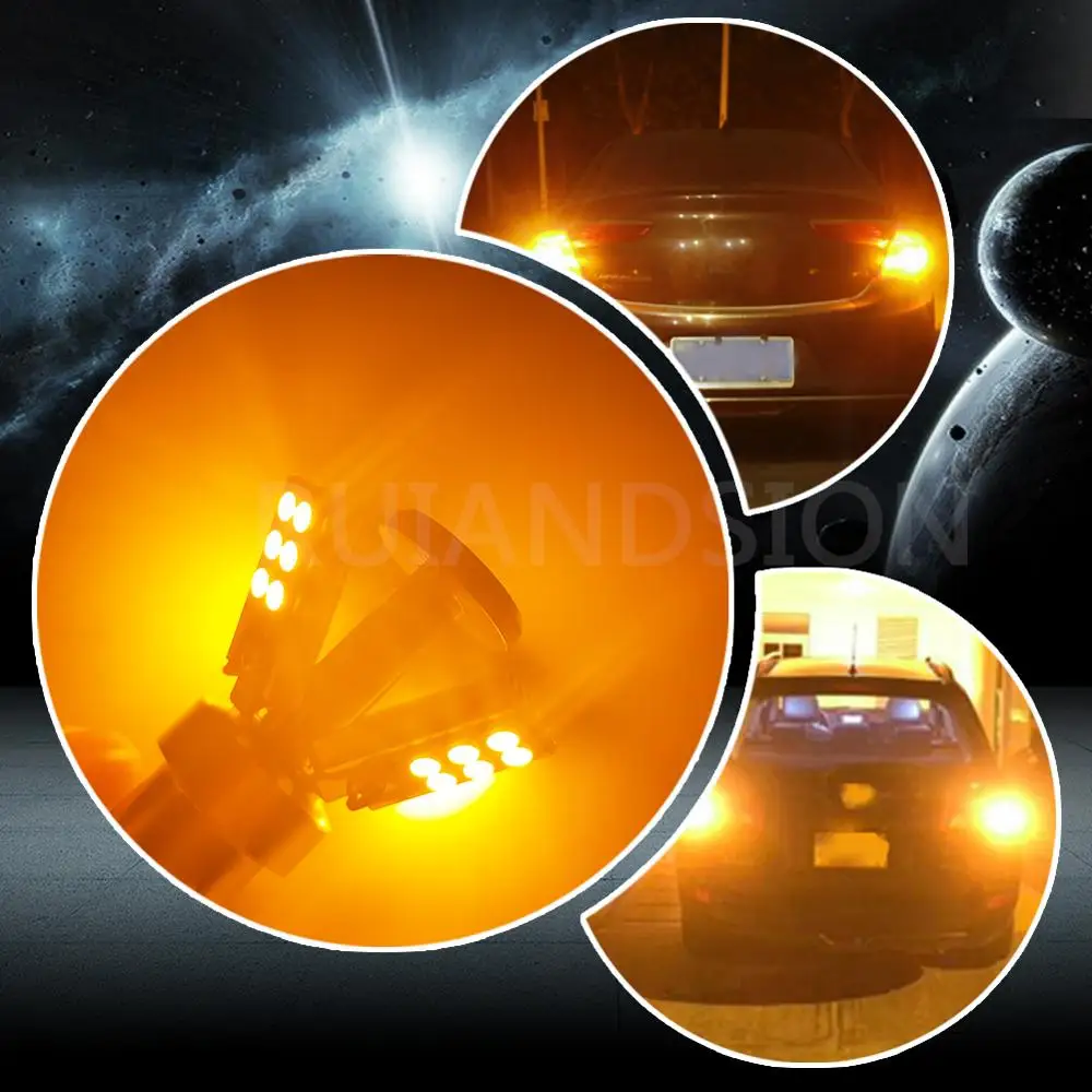 

2 pcs Canbus Car LED 1156 BA15S P21W 7440 T20 W21W W21/5W BAU15S P21W Turn Signal Backup Light 12V-18V No flash Yellow 900lm