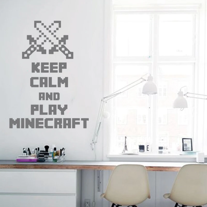 

Art design cheap home decoration keep calm and play wall sticker removable vinyl home decor game decals living room
