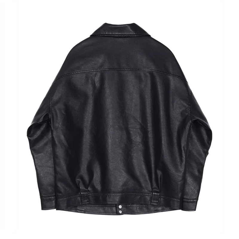 Куртка женская из искусственной кожи свободная Классическая куртка бойфренда на