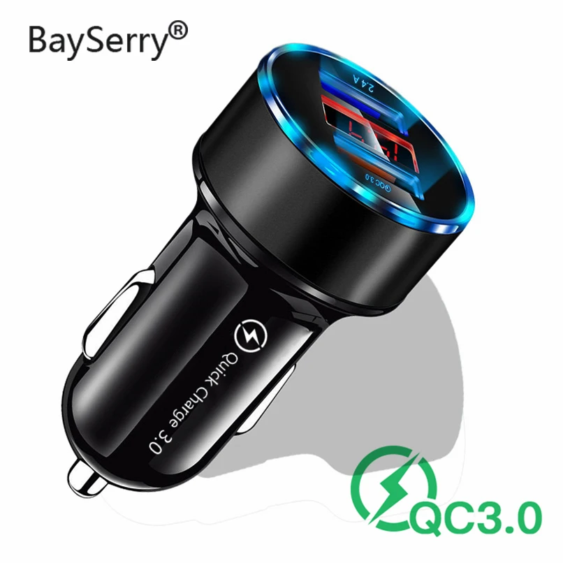 

36W Car Charger Type C USB for iPhone 11 12 Xiaomi Car Charging With LED Display Quick 4.0 3.0 Charge Moible Phone PD Charger