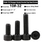 10 шт. 10 #-32 класс 12,9 винты UNF резьба сплав сталь Шестигранная розетка накатанная крышка головка болты DIN912 длина резьбы 2 дюйма  3 дюйма