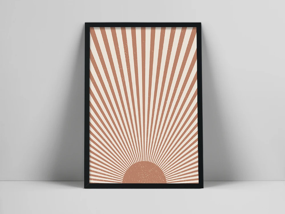 

Sun Rays Art Print | Abstract Sun Wall Art | Neutral Boho Poster | Minimal Sun Print | Printable ntable Minimalist Ang |Earm Col