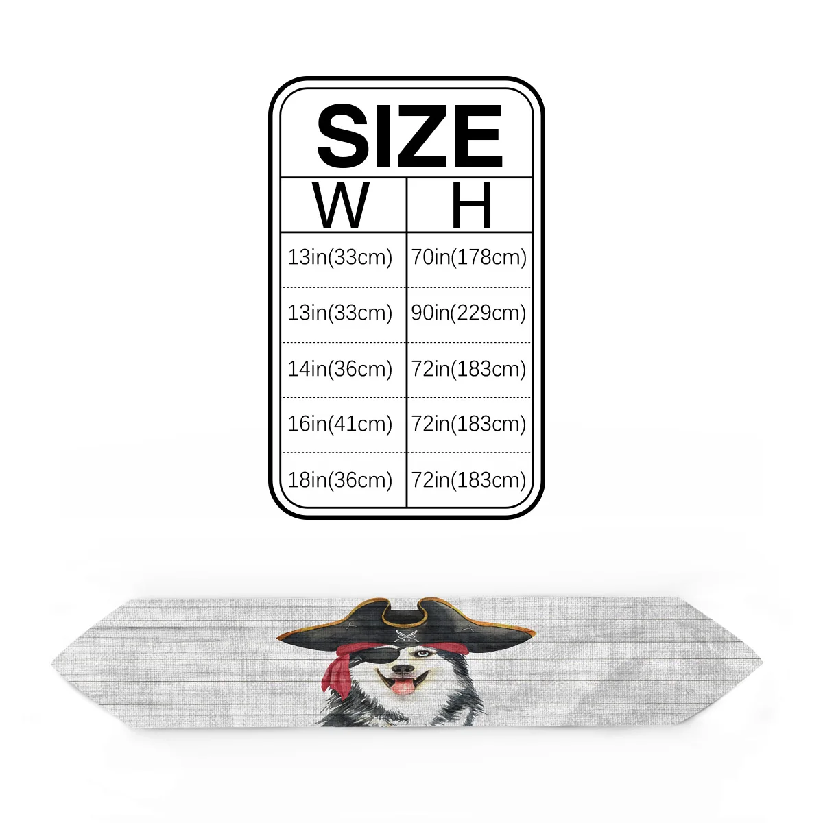 Пират Хаски на деревянной доске современный Настольный бегун с высокой