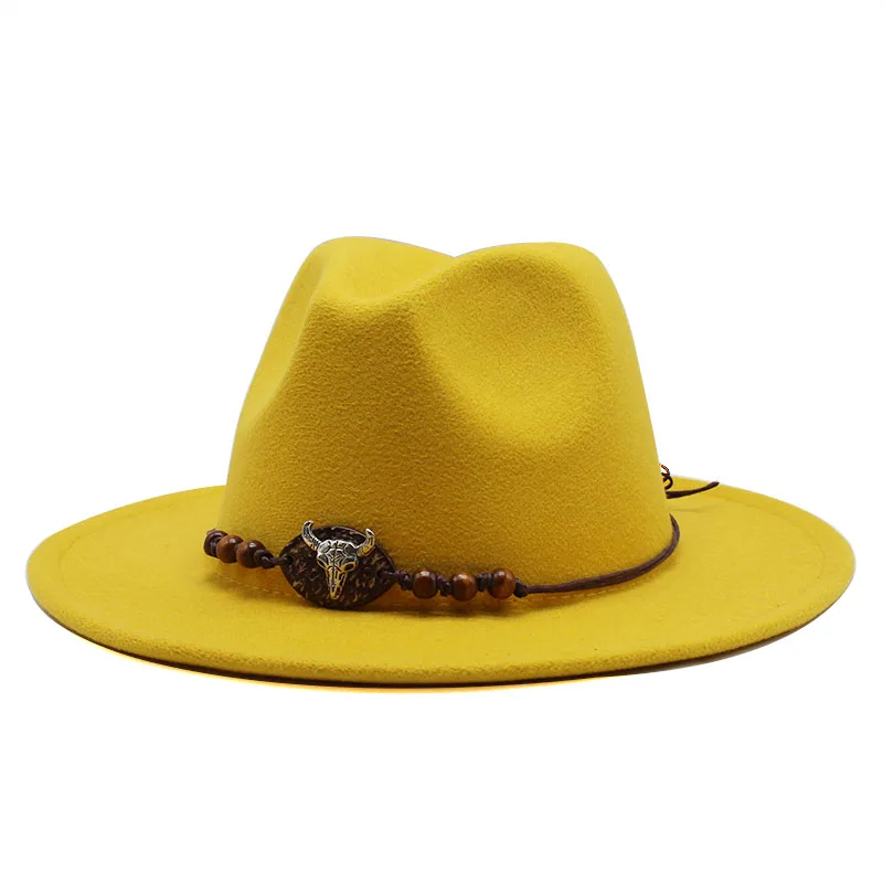 Wide Brim Wool Felt Jazz Fedora Hats Panama Style Women  Ladies Trilby Gambler Hat Fashion Party Cowboy Sunshade Cap